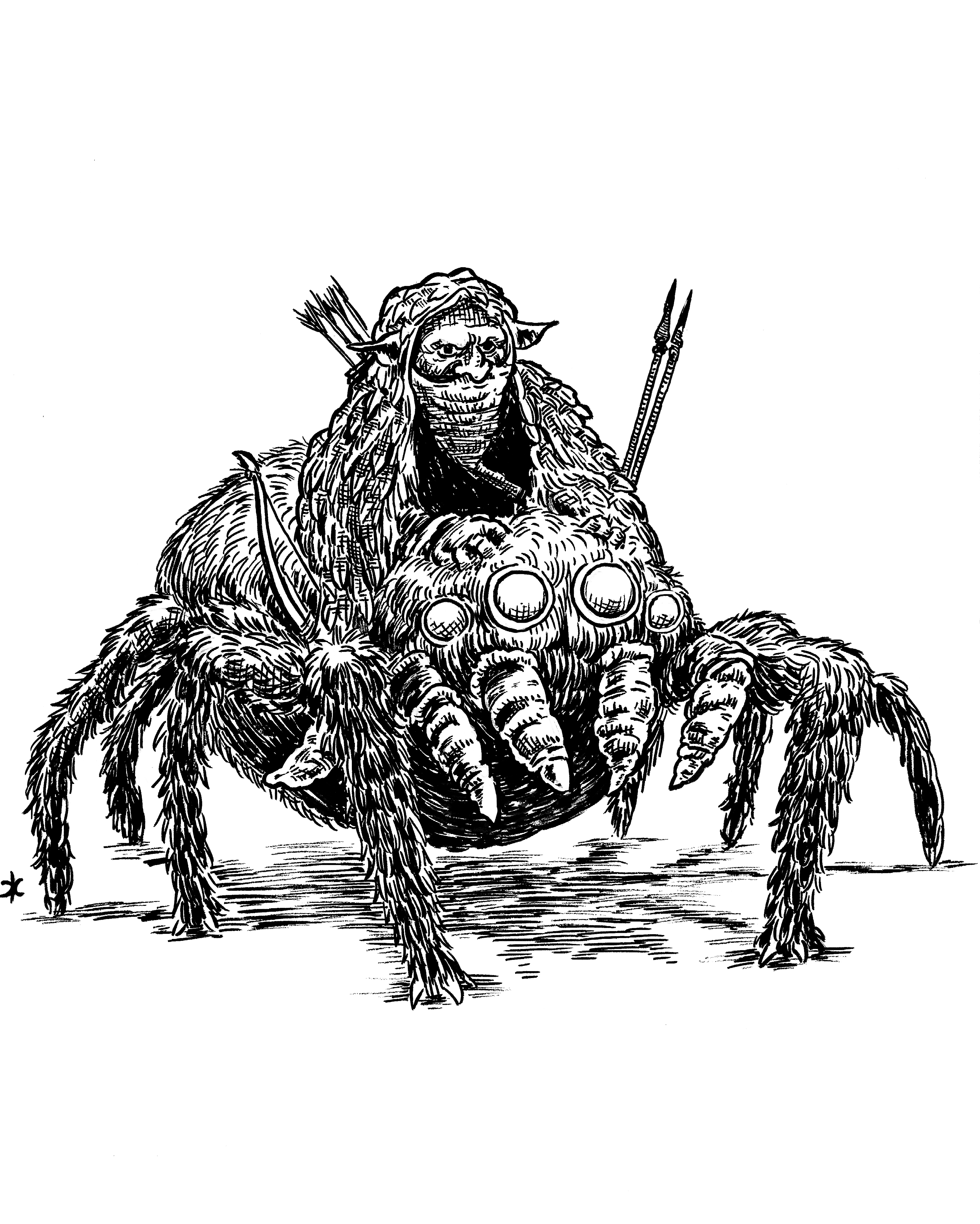 Carlos Castilho Goblin Spider Rider A goblin riding a giant spider