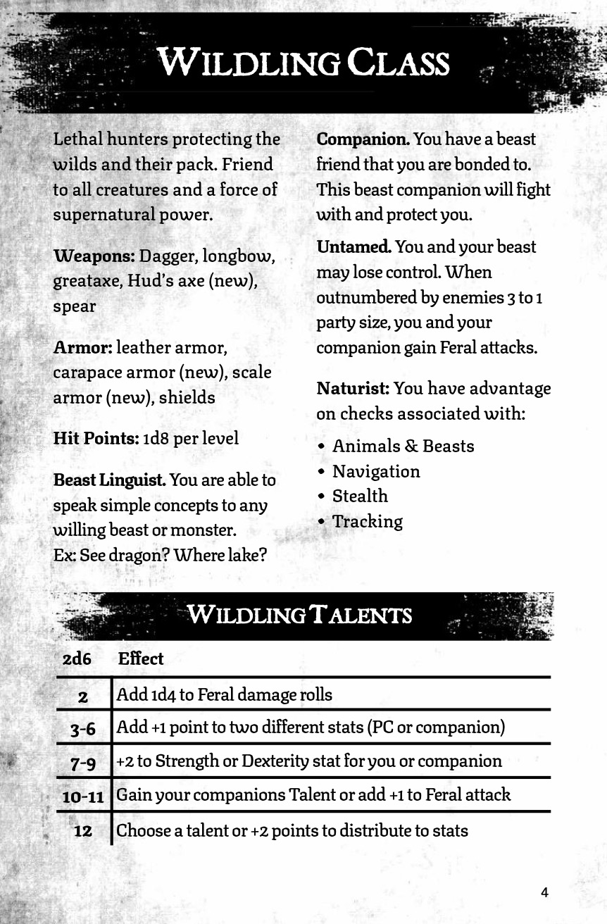 Wildling Class v1.3 pg.4